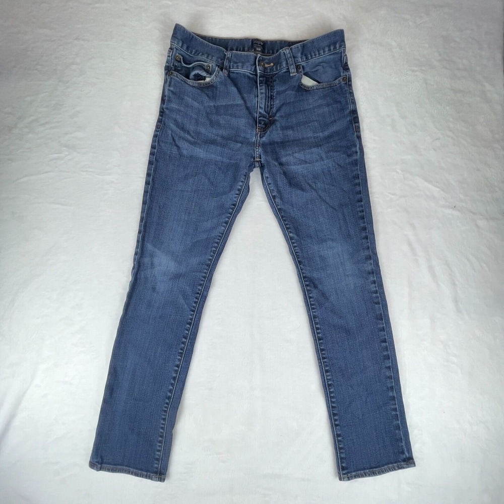 J.CREW The Driggs Jeans Womens 32x30 Blue Denim 5 Pockets Skinny Leg Slim‎ Fit